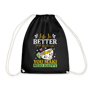 You Maki Miso Happy Ramen Lover Japan - Drawstring Bag - black - Front