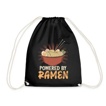 Powered By Ramen Lover Japan Japanese Food - Drawstring Bag - black - Front