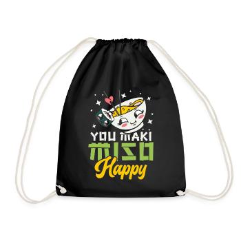 You Maki Miso Happy Ramen Lover Japan - Drawstring Bag - black - Front