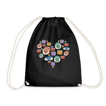 Sushi Heart Sushi Lovers Japon Cuisine japonaise - Sac de sport léger - noir - Devant