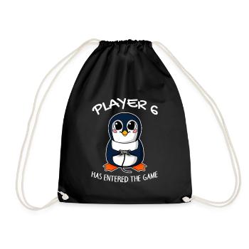 Player 6 has entered the game Baby - Drawstring Bag - black - Front