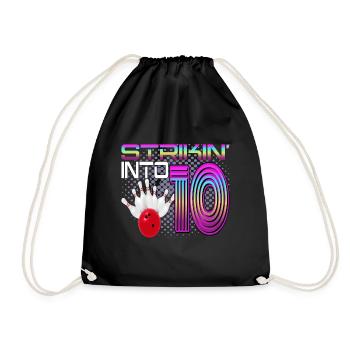 Striking Into 10 Bowling Bowler Celebration pour le 10. - Sac de sport léger - noir - Devant
