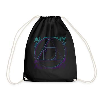 Alchemy Symbol Alchemist Philosophers Stone Retro - Drawstring Bag - black - Front