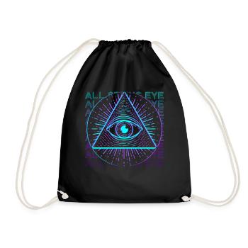 Cadeau rétro pour les yeux qui voit tout - Sac de sport léger - noir - Devant