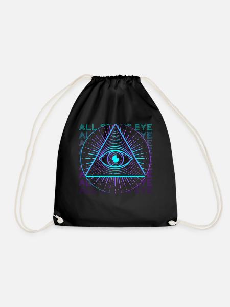 Allsehendes Auge Retro Geschenk - Turnbeutel - Schwarz