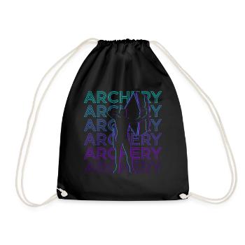 Archery Archer Retro Gift - Drawstring Bag - black - Front