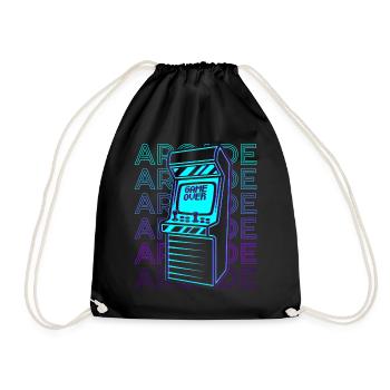 Arcade Games Gamer Retro Gift - Drawstring Bag - black - Front