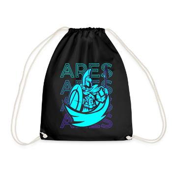 Ares Greek God War Retro Gift - Drawstring Bag - black - Front