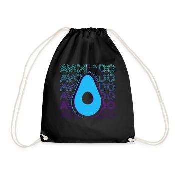 Avocado Retro Gift - Drawstring Bag - black - Front