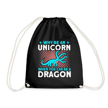 Dragon Dragon Unicorn Unicorn Lovers - Drawstring Bag - black - Front