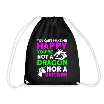 Happy Dragon Unicorn Unicorn Amoureux - Sac de sport léger - noir - Devant