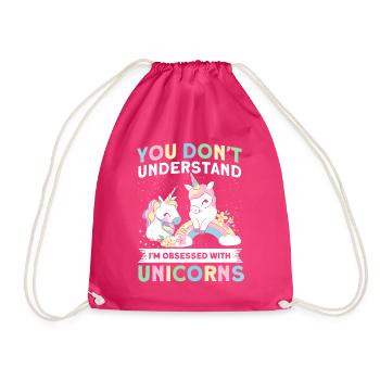 Besessen Drache Einhorn Einhorn Liebhaber - Turnbeutel - Fuchsia - Vorne