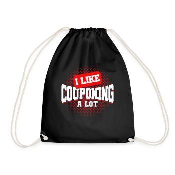 Gutschein Shopper Rabatt Couponer Rabattverkauf - Turnbeutel - Schwarz - Vorne