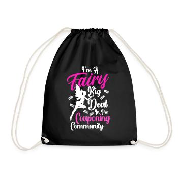 Coupon Shopper Discount Couponer Discount Sale - Drawstring Bag - black - Front
