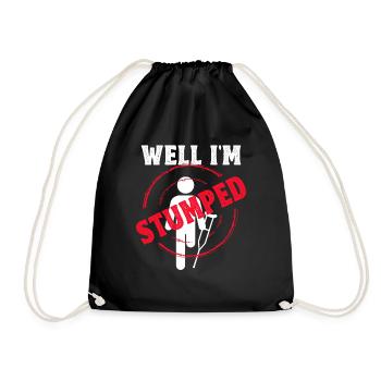 Handicap Amputee Amputation Prosthetic Leg - Drawstring Bag - black - Front