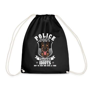 Deutscher Schäferhund Polizeihund Polizei Hund - Turnbeutel - Schwarz - Vorne
