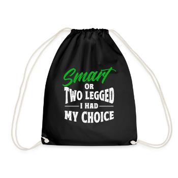 Handicap Amputee Amputation Prosthetic Leg - Drawstring Bag - black - Front