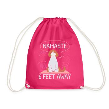 Yoga Teacher Meditation Fitness Exercise - Drawstring Bag - fuchsia - Front