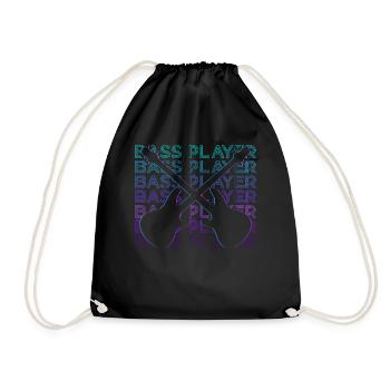 BassIste Rétro Cadeau - Sac de sport léger - noir - Devant