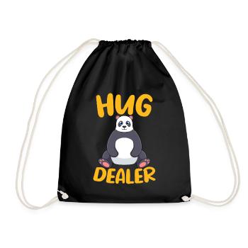 Panda Hug Dealer / Embrace Friendship Design - Drawstring Bag - black - Front