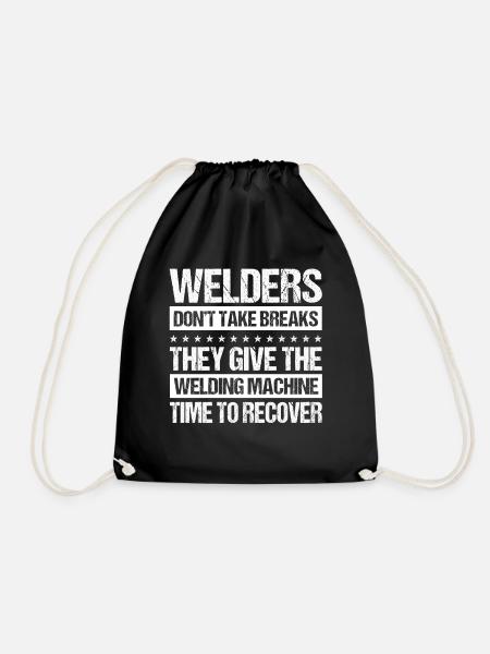 Funny Welder Welder Gift - Drawstring Bag - black