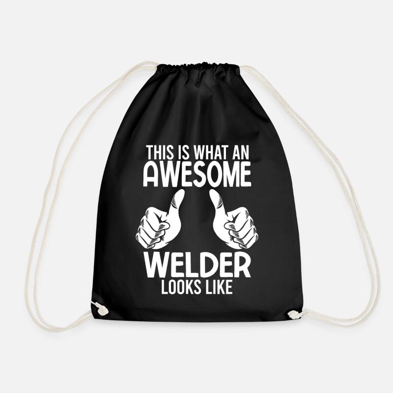 Funny Welder Welder Gift - Drawstring Bag - black