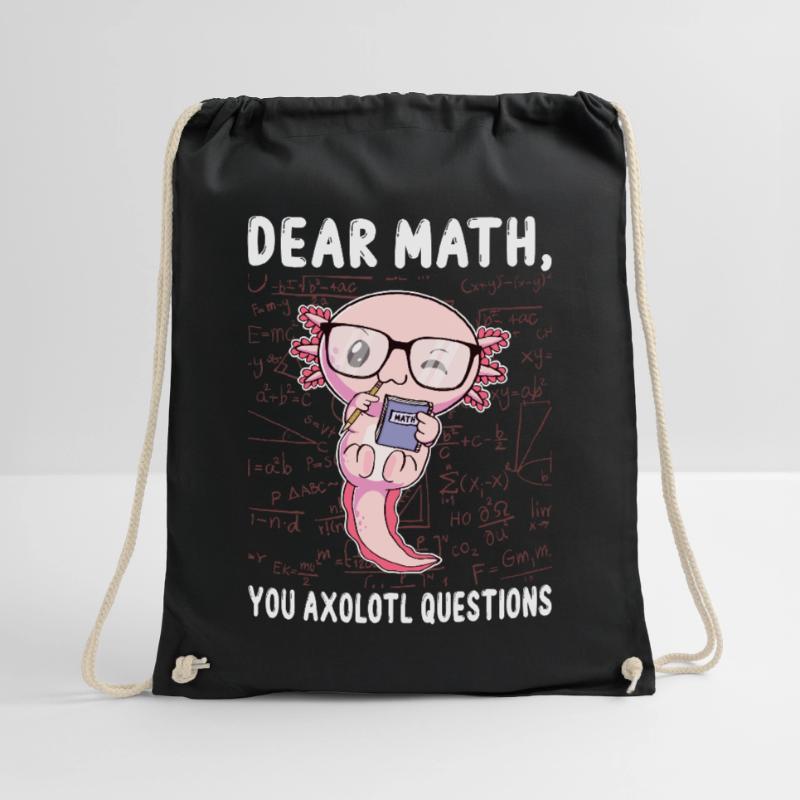 Funny Math Axolotl Math Gift Drawstring Bag