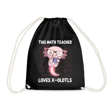 Lustiges Mathe-Axolotl-Geschenk - Turnbeutel - Schwarz - Vorne