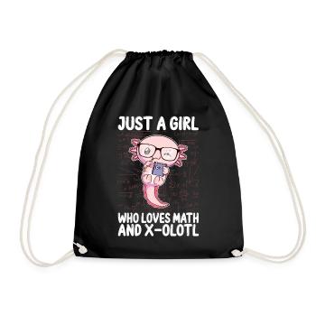 Lustiges Mathe-Kawaii-Axolotl-Geschenk - Turnbeutel - Schwarz - Vorne