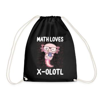 Lustige Mathematik Kawaii Axolotl Mathematik Gesch - Turnbeutel - Schwarz - Vorne