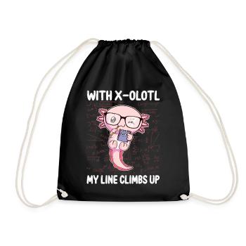 Lustiges Mathe-Kawaii-Axolotl-Geschenk - Turnbeutel - Schwarz - Vorne