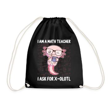 Lustige Mathematik Kawaii Axolotl Mathematik Gesch - Turnbeutel - Schwarz - Vorne