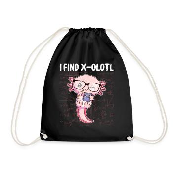 Lustige Mathematik Kawaii Axolotl Mathematik Gesch - Turnbeutel - Schwarz - Vorne
