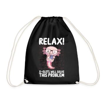Lustiges Mathe-Kawaii-Axolotl-Geschenk - Turnbeutel - Schwarz - Vorne