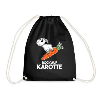 Karotte Ziege Ziegenbock - Turnbeutel - Schwarz - Vorne