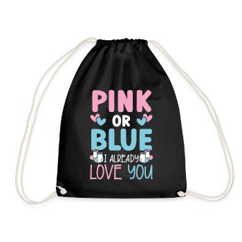 Rose ou bleu Je t’aime déjà annonce de bébé - Sac de sport léger - noir - Devant