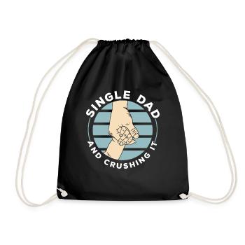 Single father and the best father of all - Drawstring Bag - black - Front