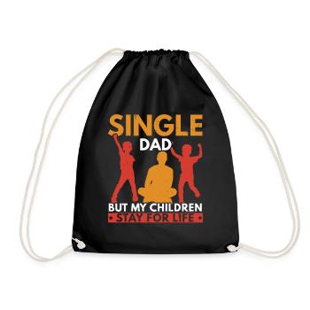 Single father, but my children remain - Drawstring Bag - black - Front