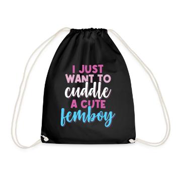 Femboy Gift - Drawstring Bag - black - Front