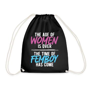 Funny Femboy Gift - Drawstring Bag - black - Front