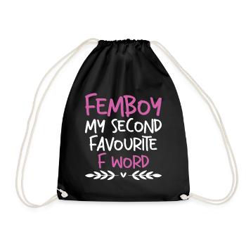 Funny Femboy Gift - Drawstring Bag - black - Front