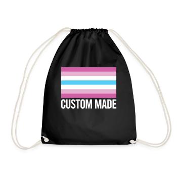 Femboy Flag Gift - Drawstring Bag - black - Front