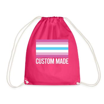 Femboy Flag Gift - Drawstring Bag - fuchsia - Front