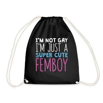 Funny Femboy Gift - Drawstring Bag - black - Front