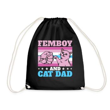 Funny Femboy Gift - Drawstring Bag - black - Front