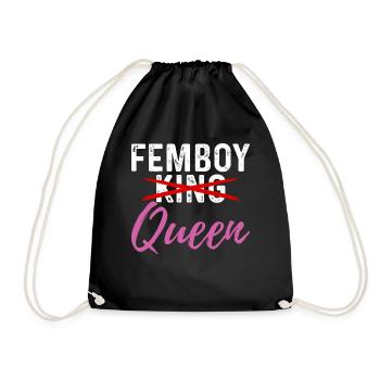 Funny Femboy Gift - Drawstring Bag - black - Front