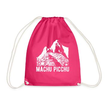Machu Picchu Peru Inca Gift - Drawstring Bag - fuchsia - Front