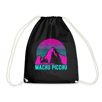 Machu Picchu Peru Inca Retro Vintage Gift - Drawstring Bag - black - Front