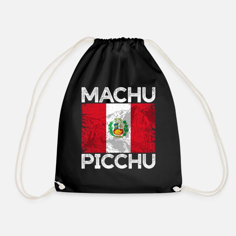 Machu Picchu Pérou Drapeau péruvien Inca Cadeau - Sac de sport léger - noir
