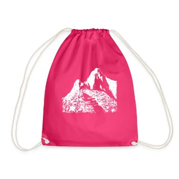 Machu Picchu Peru Inca Gift - Drawstring Bag - fuchsia - Front